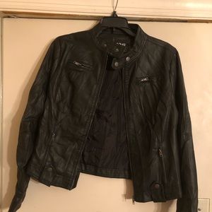 Faux ladies leather jacket